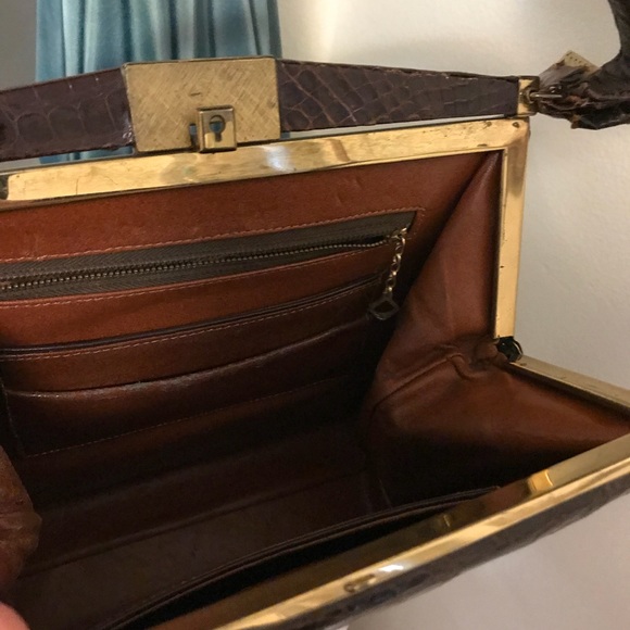 Vintage Coblentz brown alligator bag (1950s) - Picture 4 of 5